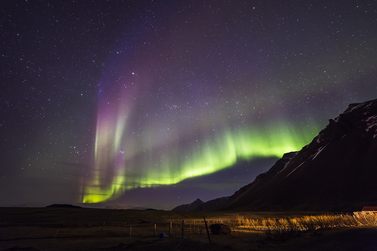 Aurora boreal de colores