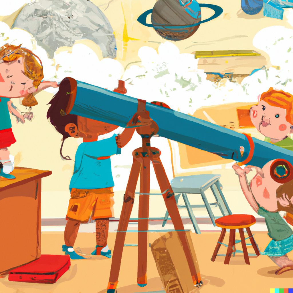 Observación con telescopios en colegios